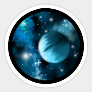 blue galaxy Sticker